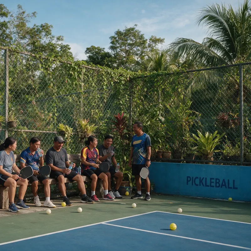 Players waiting for the next game on the bench